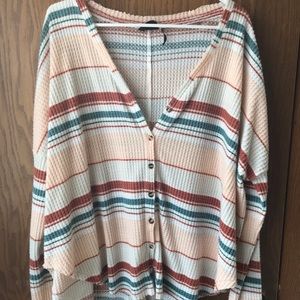 Oversized Multi-colored Button up Thermal